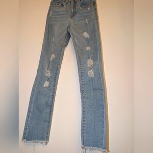 Girl's Light Blue Straight Leg Jeans